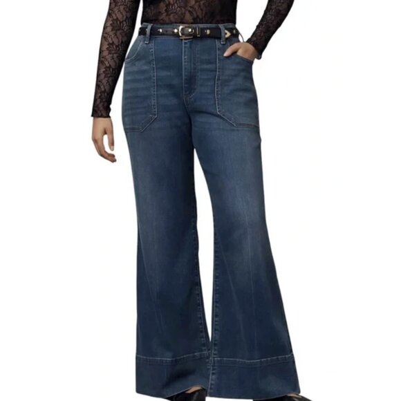 ANTHROPOLOGIE PILCRO Wide Leg Denim Flare Jeans Boho Preppy Casual Comfort 28 - Picture 1 of 14